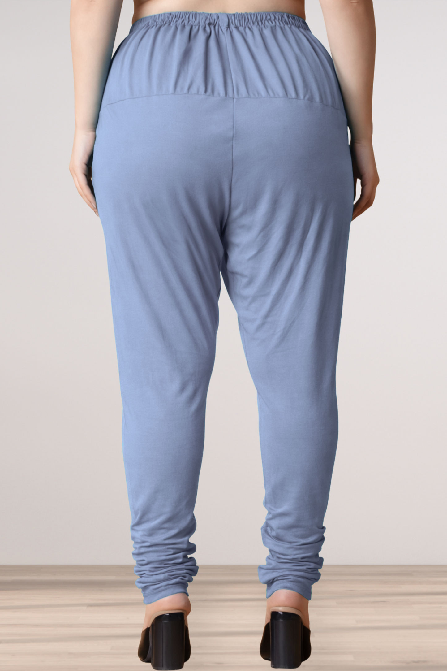 Greyish Blue Cotton Churidar Pants