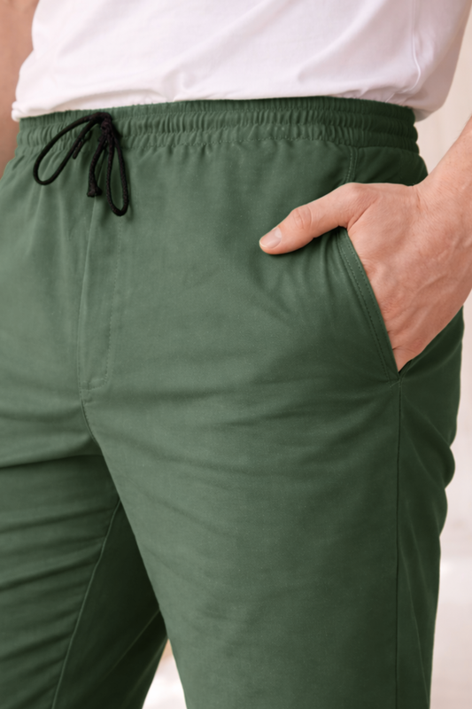 Greyish Green Cotton Cargo - 4 Pocket