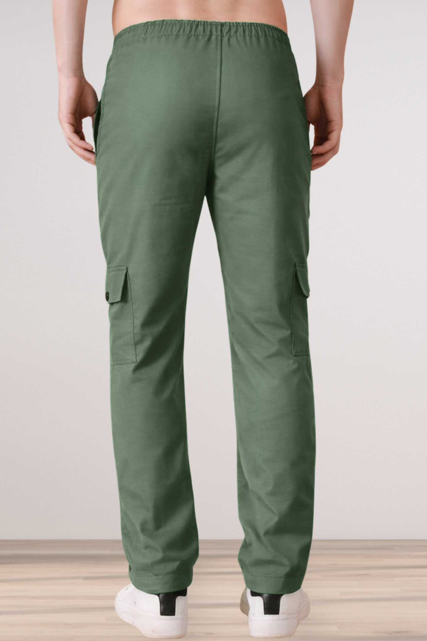 Greyish Green Cotton Cargo - 4 Pocket
