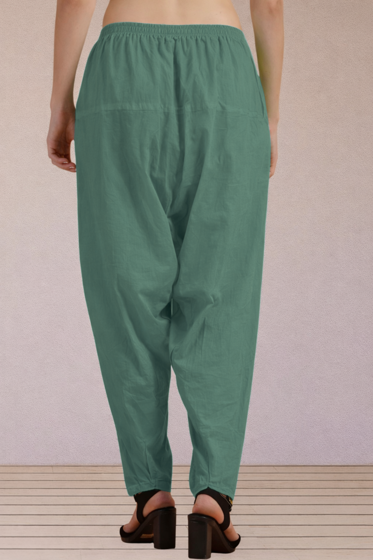 Greyish Green Easy Fit Cotton Salwar