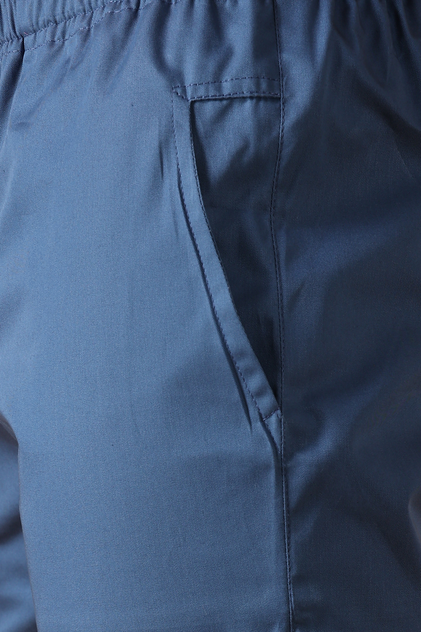 Greyish Blue Cotton Shorts