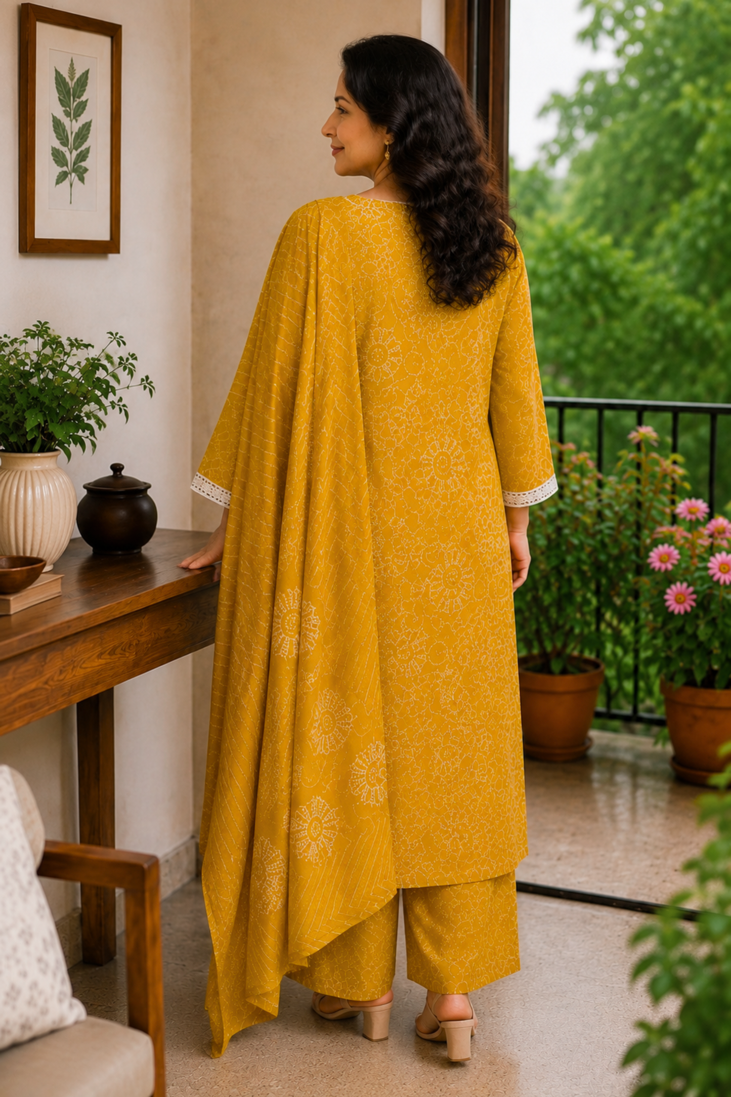 Gulnaar Bandhani Printed Cotton Suit Set