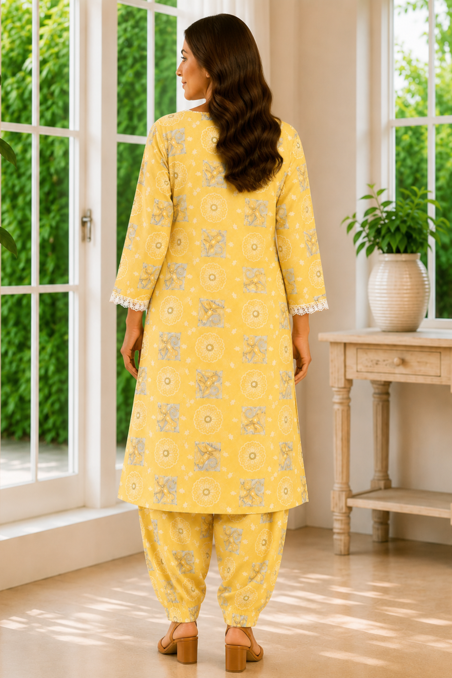Honey Vanilla Cotton Kurta With Salwar