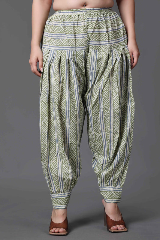 Buy Plus Size Fresh Mint Cotton Salwar At Apella | Sizes XS to 10 XL | India | Free Delivery | Customized