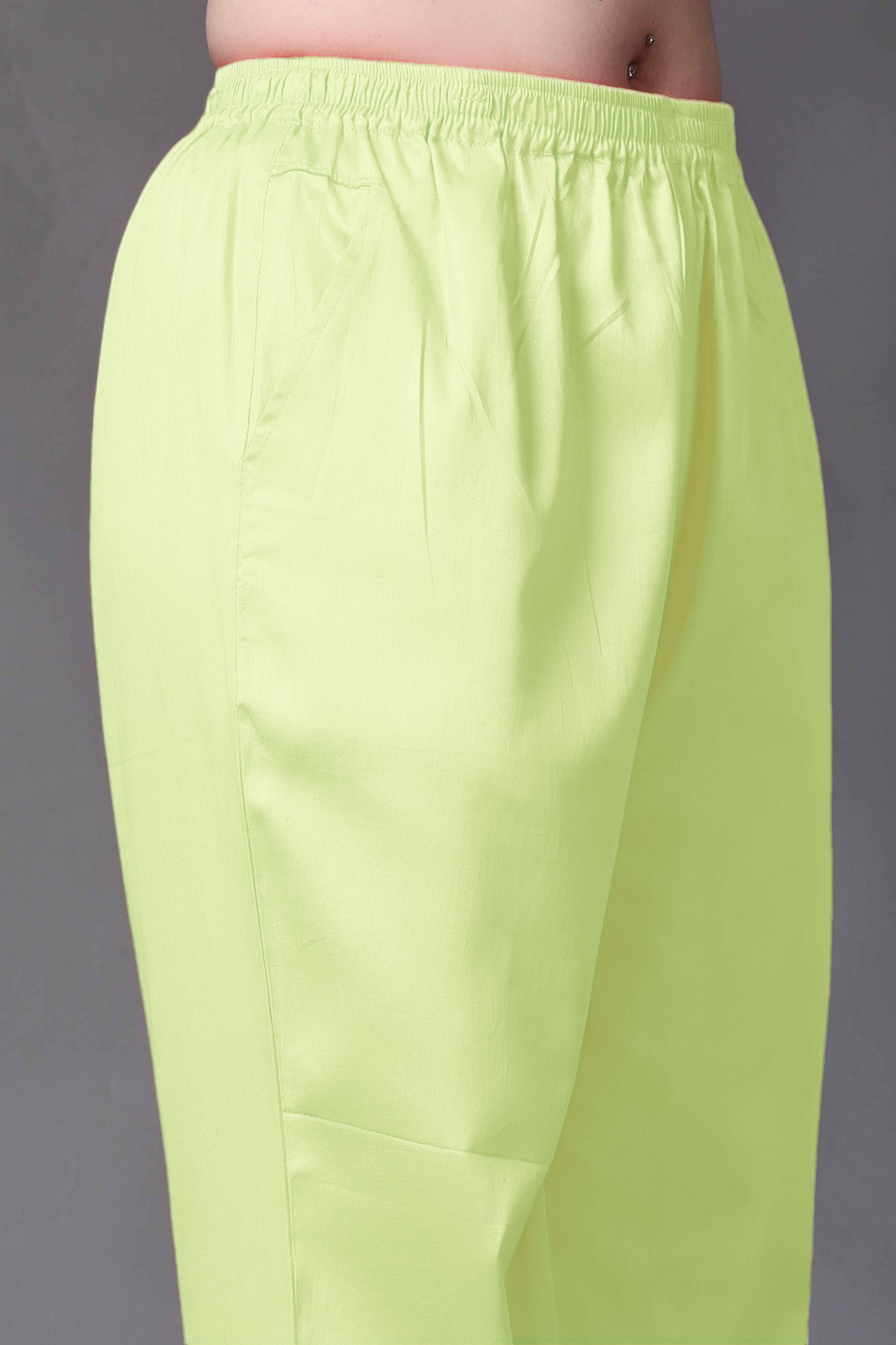 Fluorescent Cotton Metallic Pant Palazzo