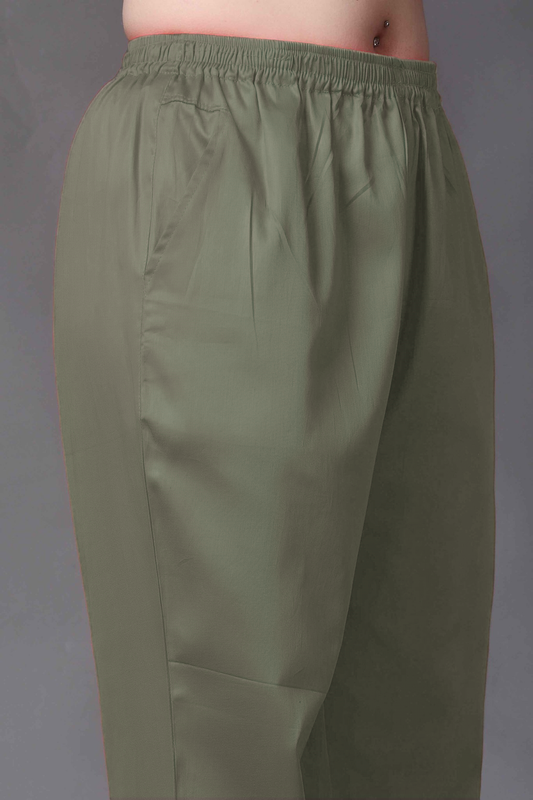 Earthy Brown Cotton Metallic Pant Palazzo