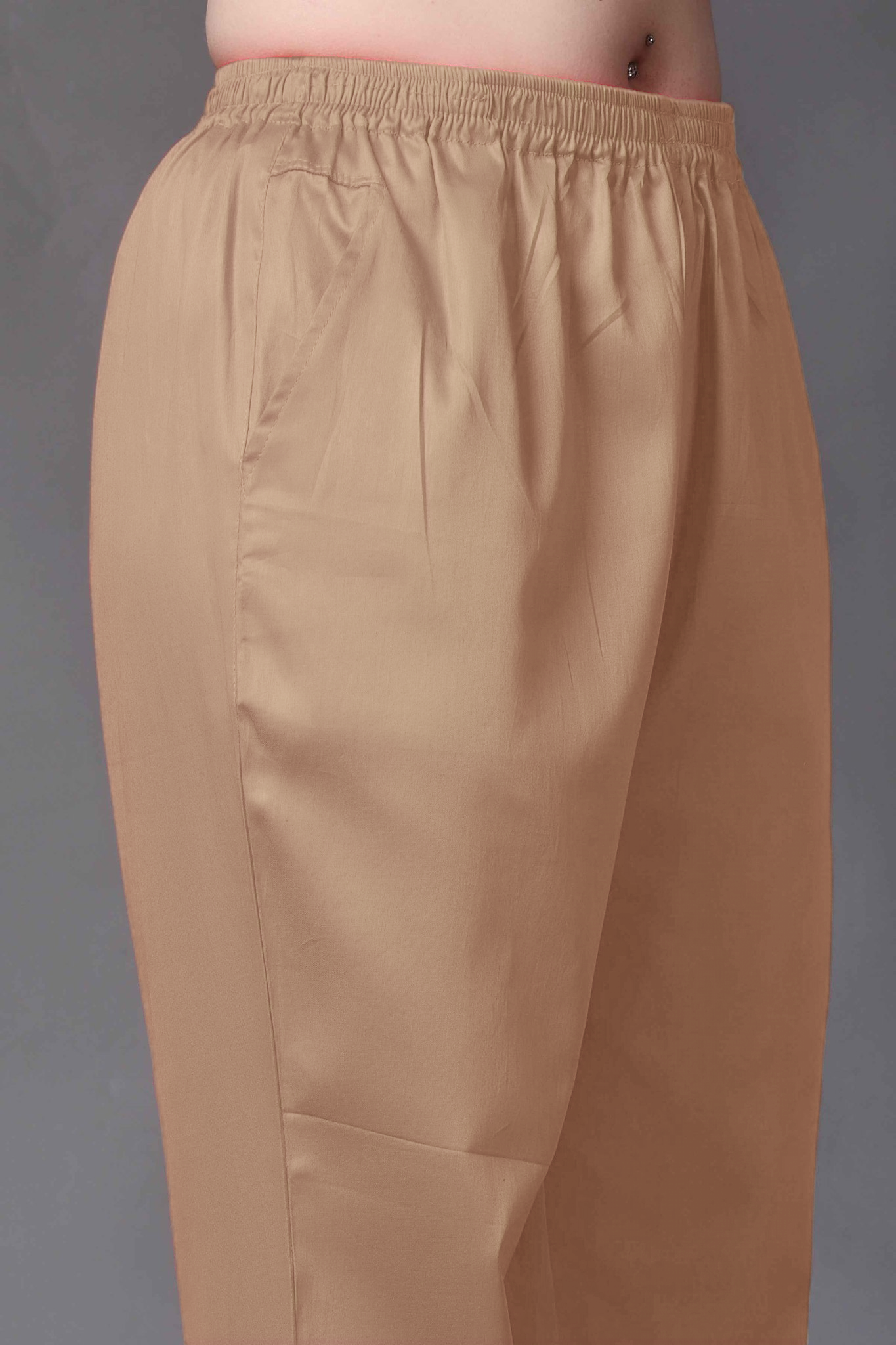 Light Golden Cotton Metallic Pant Palazzo