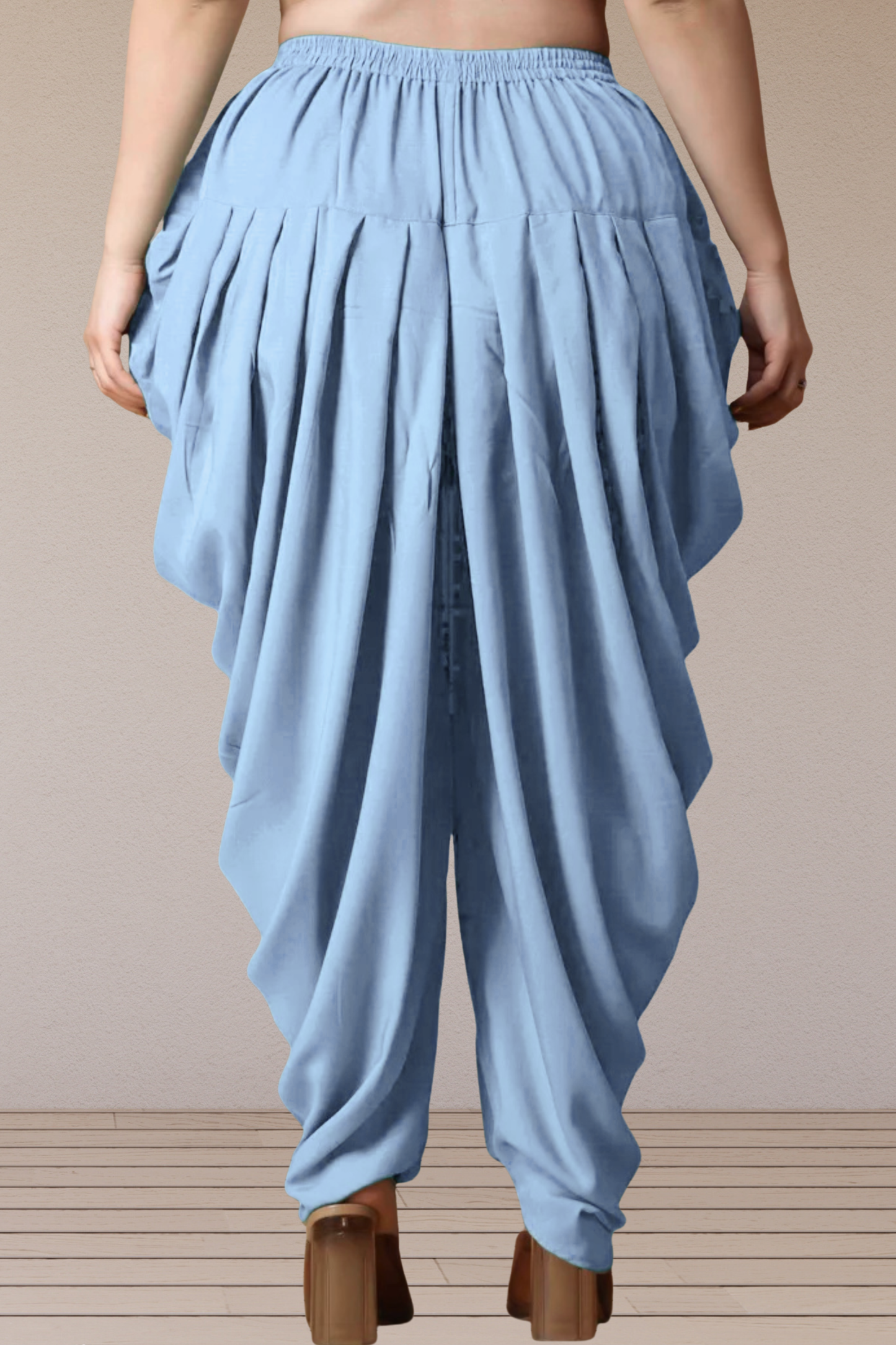 Ice Blue Belted Dhoti Salwar