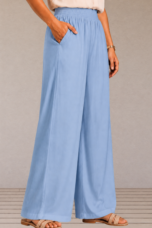 Ice Blue Flared Palazzo Pant