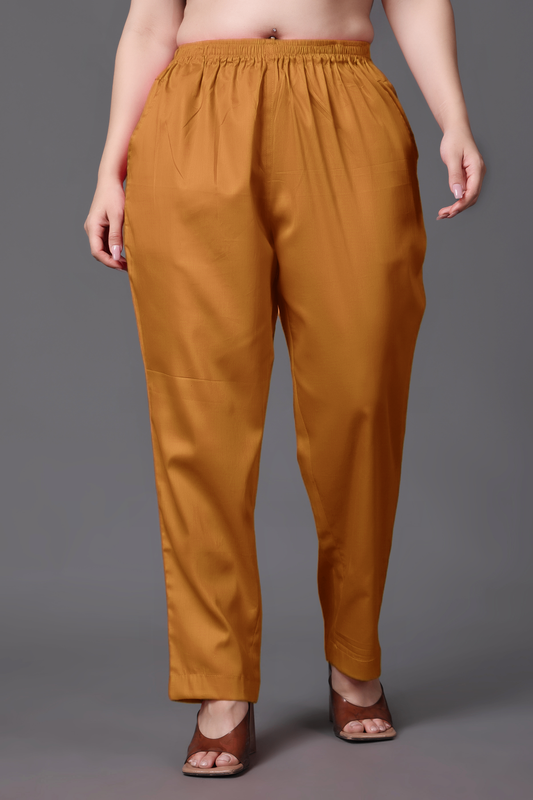 Bronze Cotton Metallic Pant Palazzo