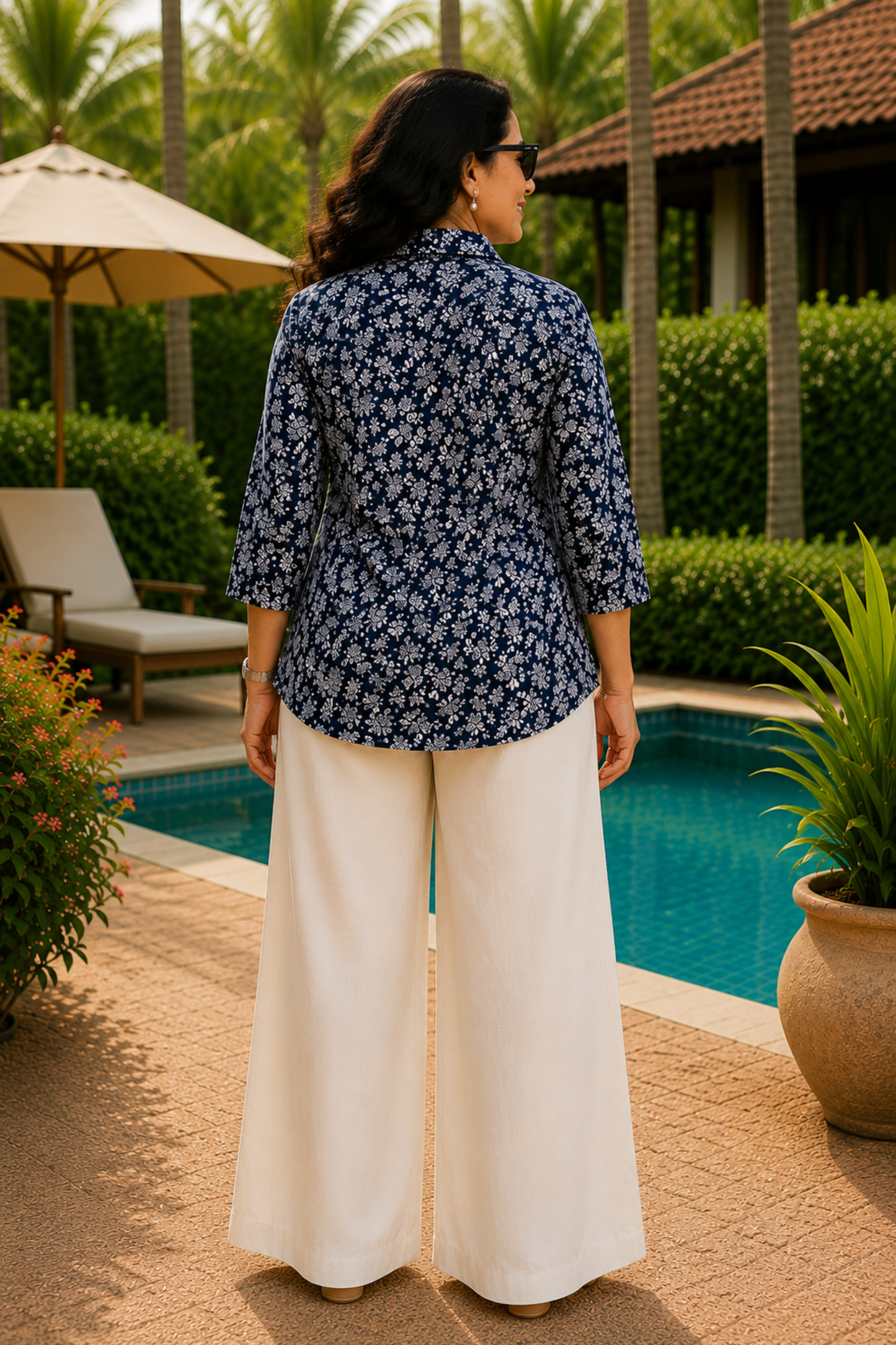 Indigo Blossom Short Kurta