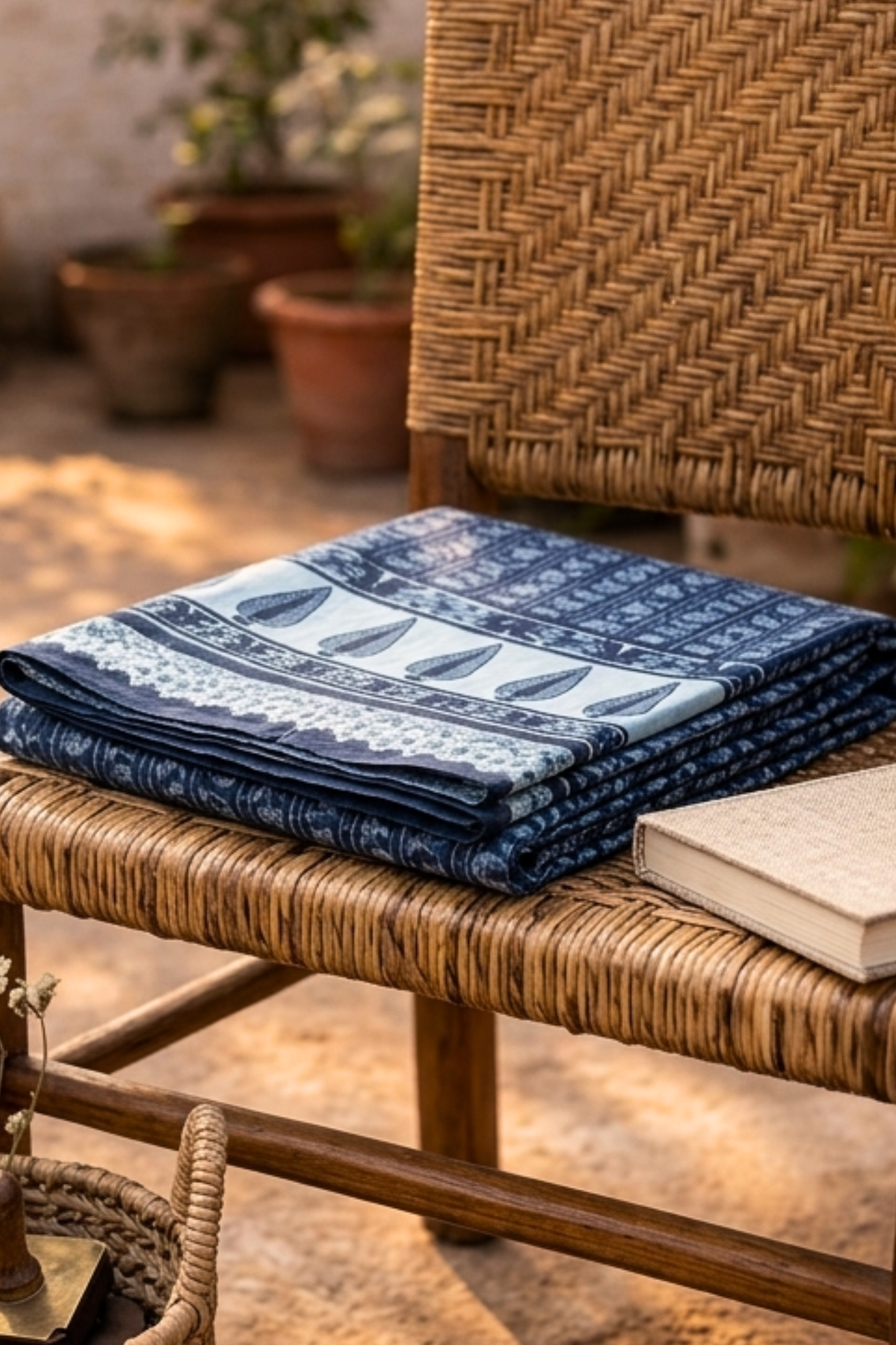 Indigo Leaf Cotton Dupatta