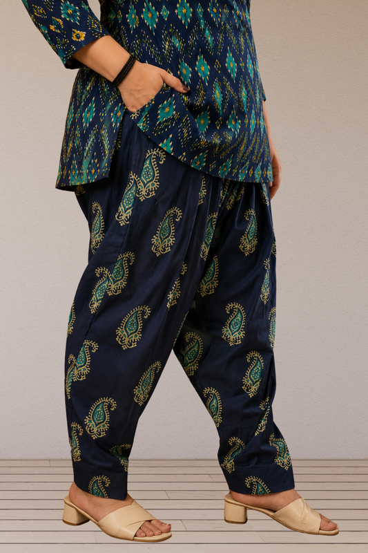 Indigo Fusion Printed Cotton Salwar