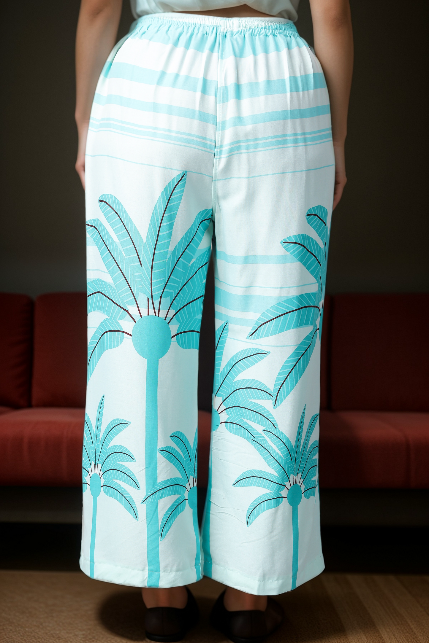 Buy Plus Size Island Retreat Rayon Palazzo At Apella | Sizes XS to 10 XL | India | Free Delivery | Customized