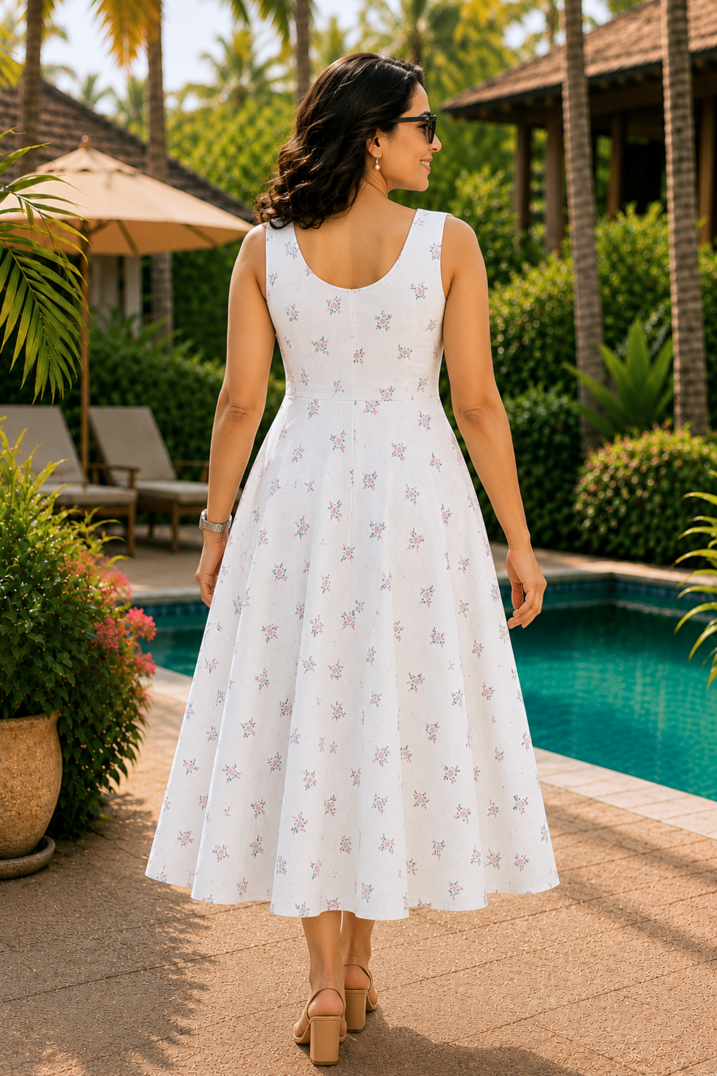 Petal Whisper Floral Dress With Pockets