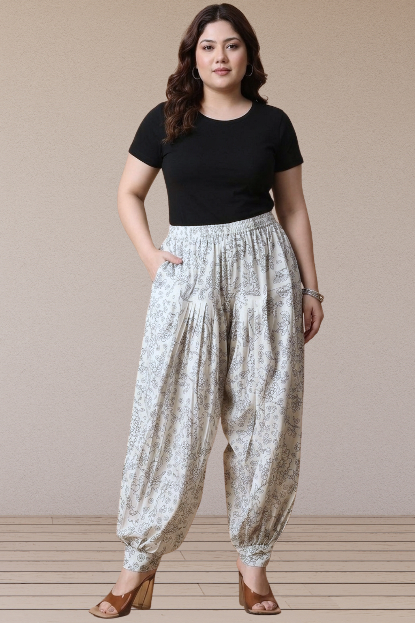 Ivory Floral Afghani Salwar