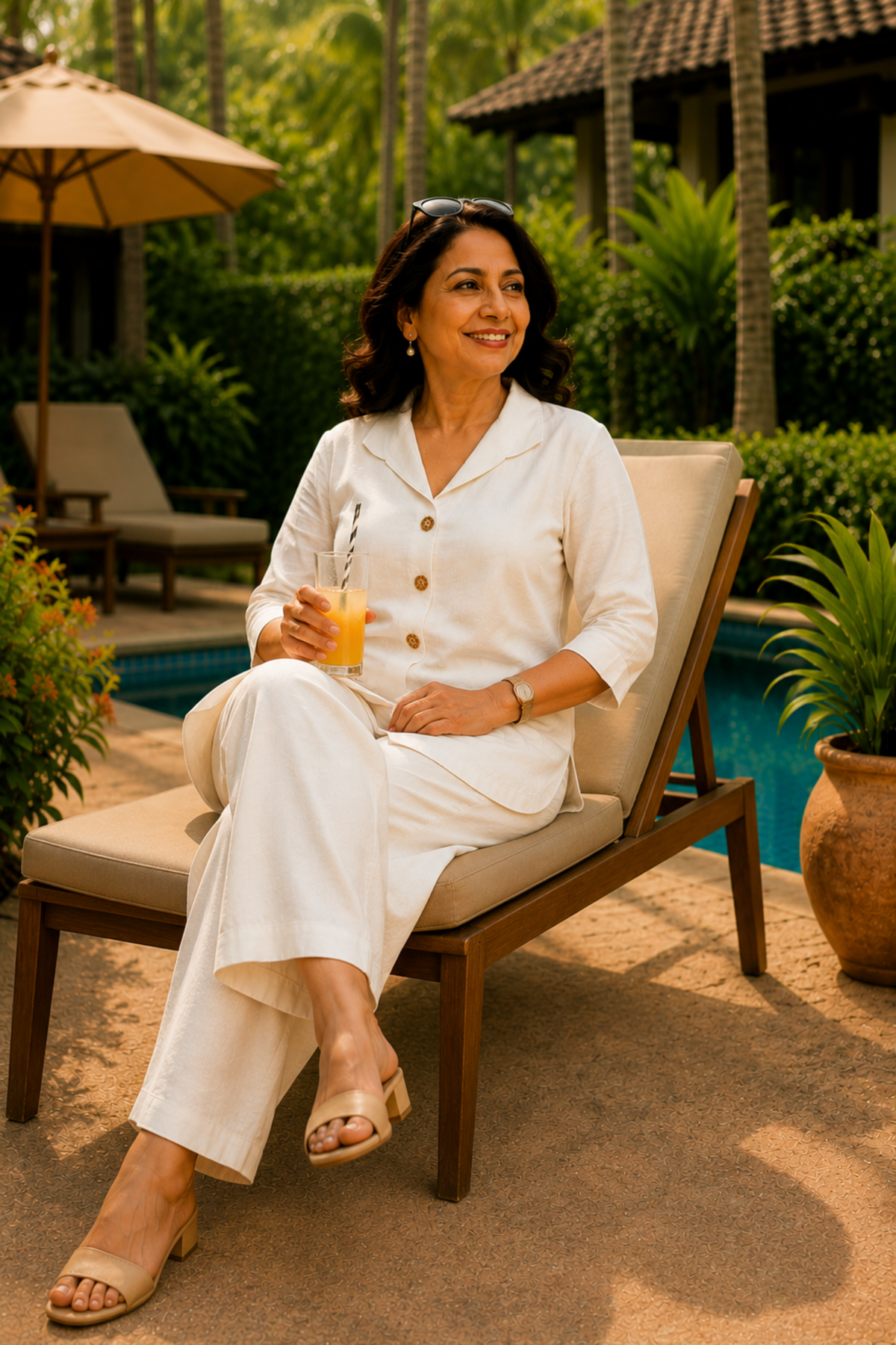 Ivory Creme Linen Co-ord Set
