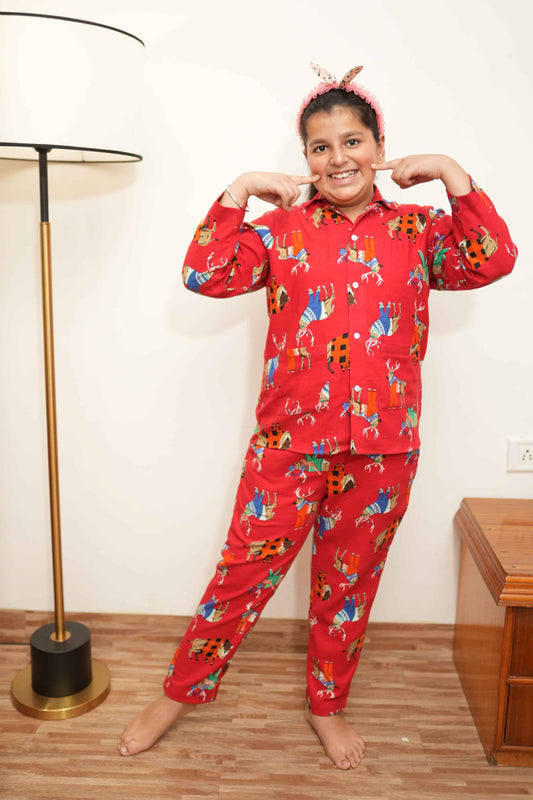 Buy Plus Size Christmas Cuddle Printed Night Suit At Apella | Sizes XS to 10 XL | India | Free Delivery | Customized