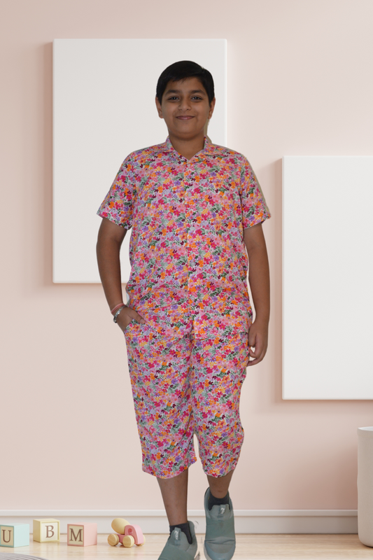 Buy Plus Size Pink Printed Kids Co-ord Set At Apella | Sizes XS to 10 XL | India | Free Delivery | Customized