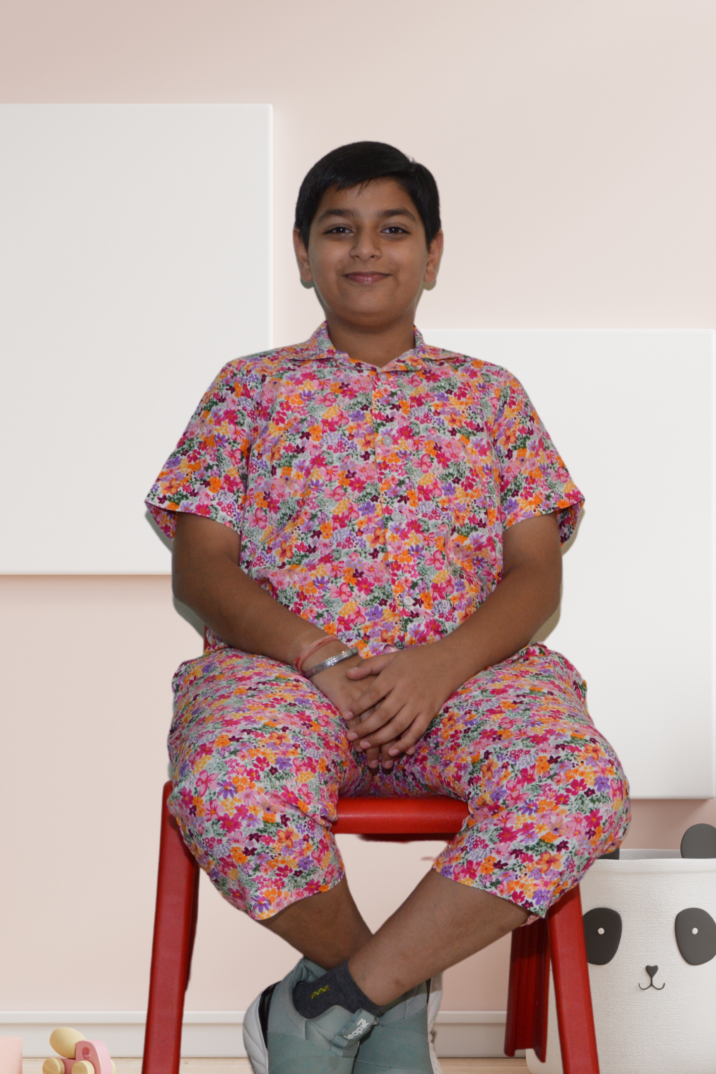 Buy Plus Size Pink Printed Kids Co-ord Set At Apella | Sizes XS to 10 XL | India | Free Delivery | Customized