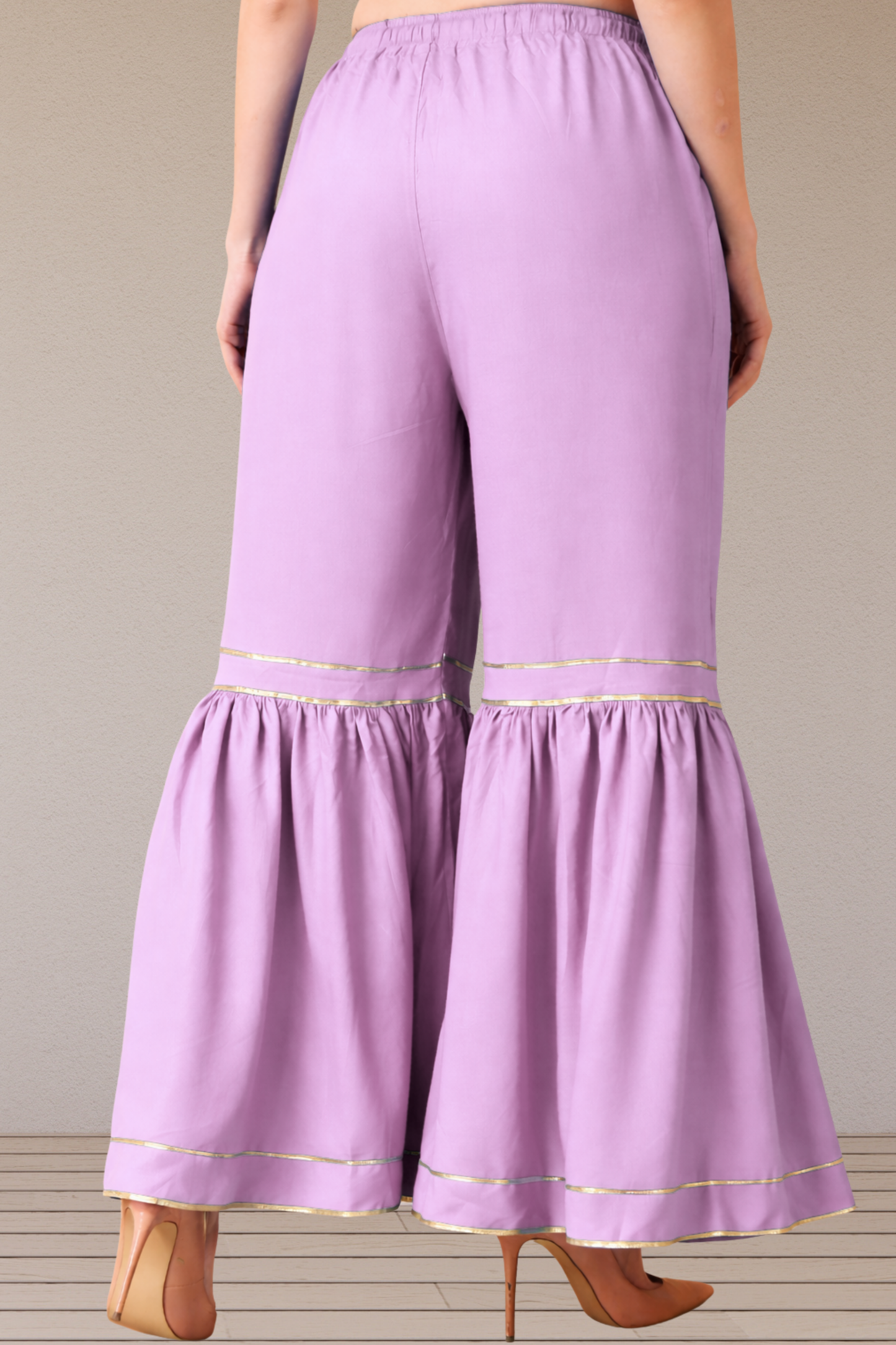 Lavender Frilled Rayon Sharara