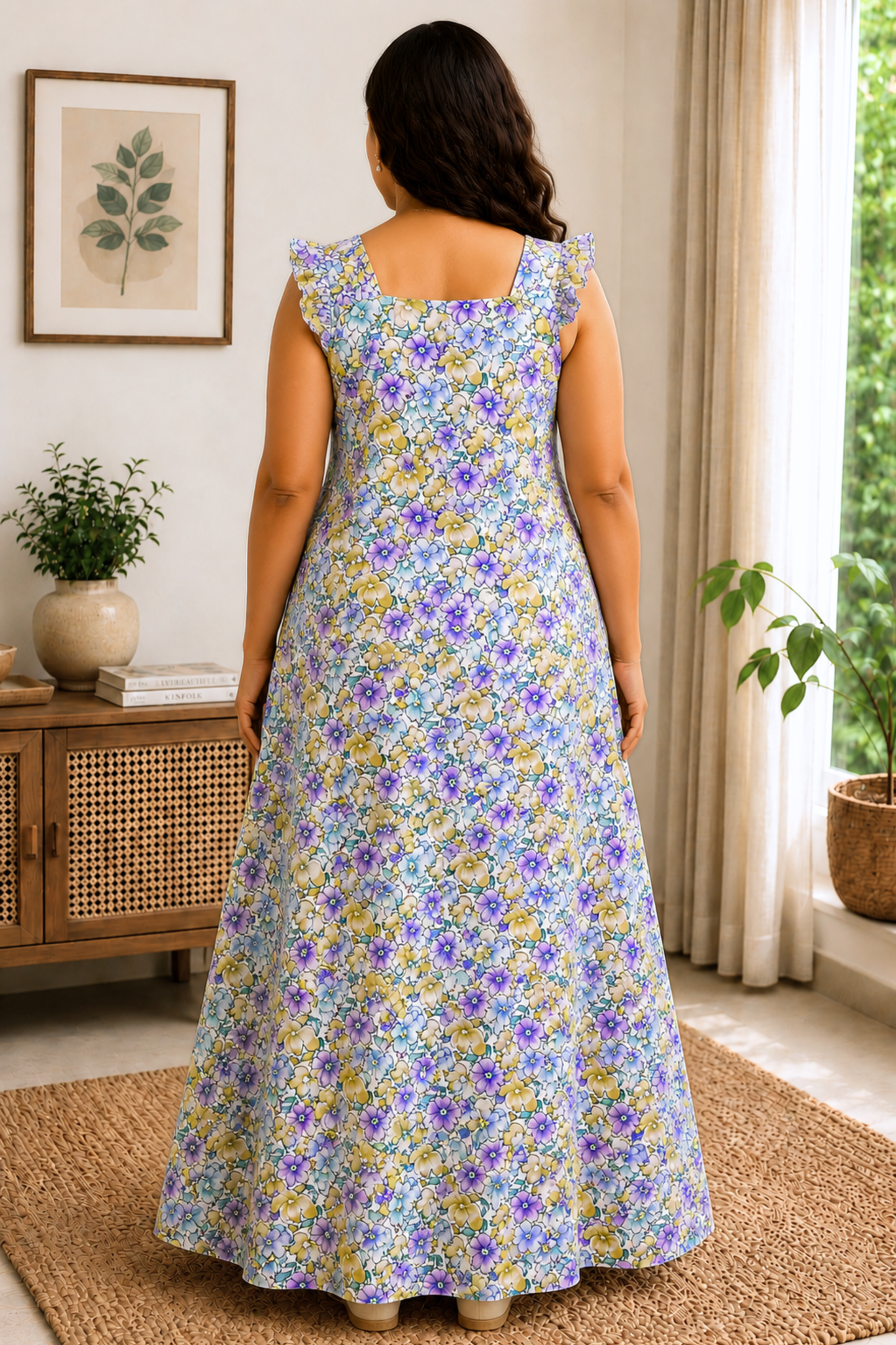 Lavender Meadow Cotton Lounge Dress