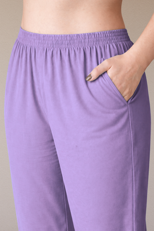 Lavender Rayon Kurti Pant