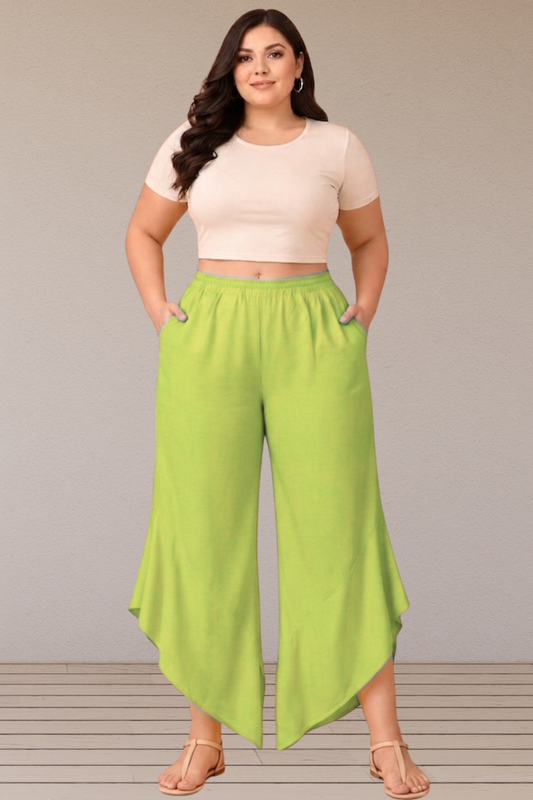 Leafy Pista Green Rayon Palazzo