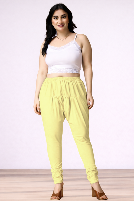 Lemon Rayon Churidar Pants