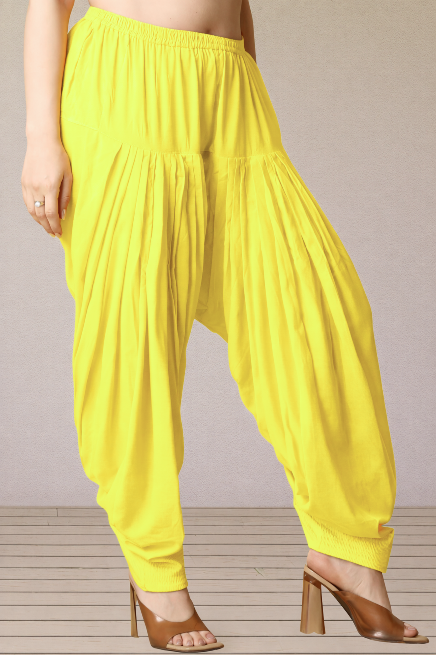 Neon Yellow Rayon Patiala Salwar