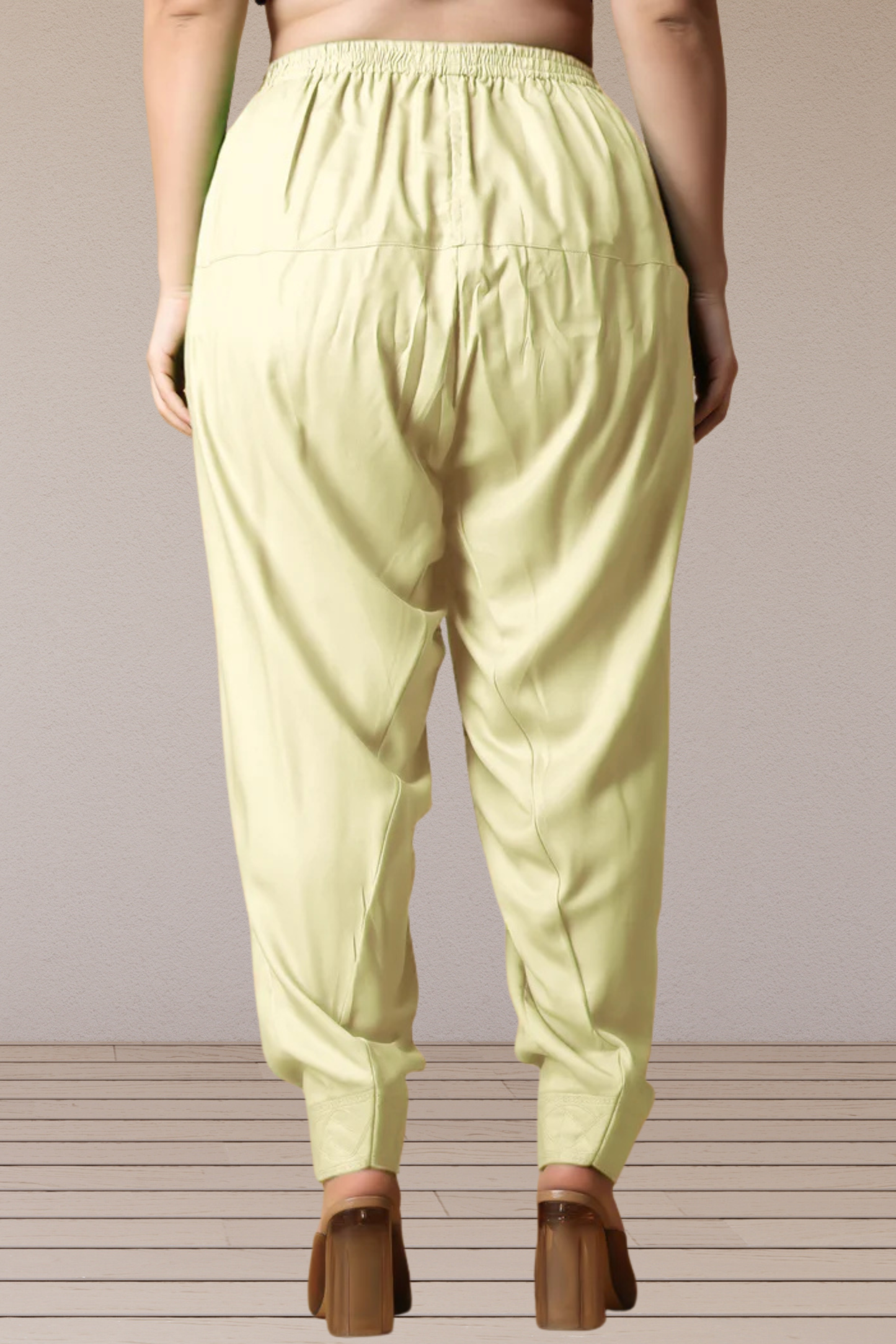 Lemon Rayon Pleated Salwar