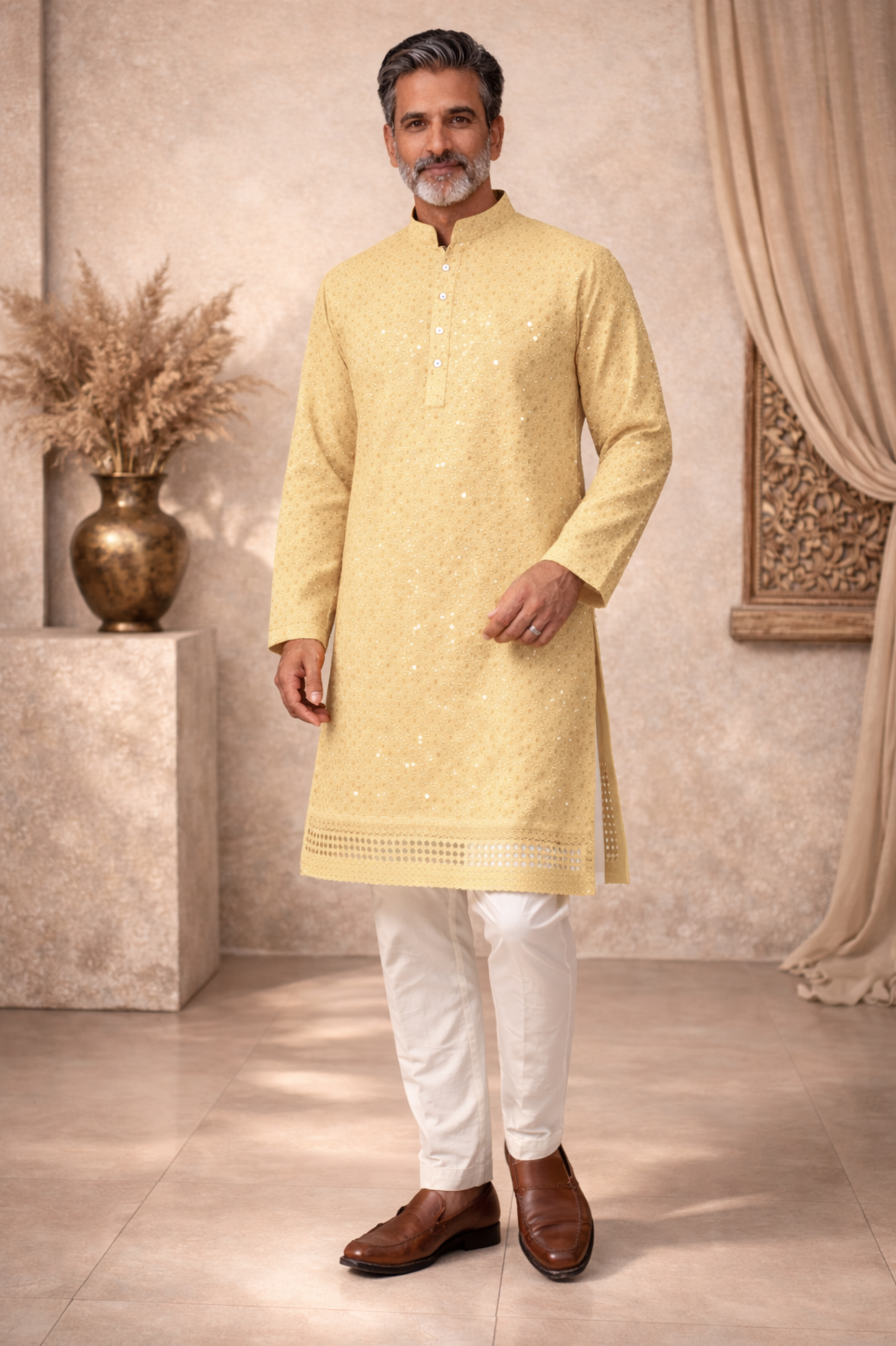 Golden Aura Sequined Kurta Pajama