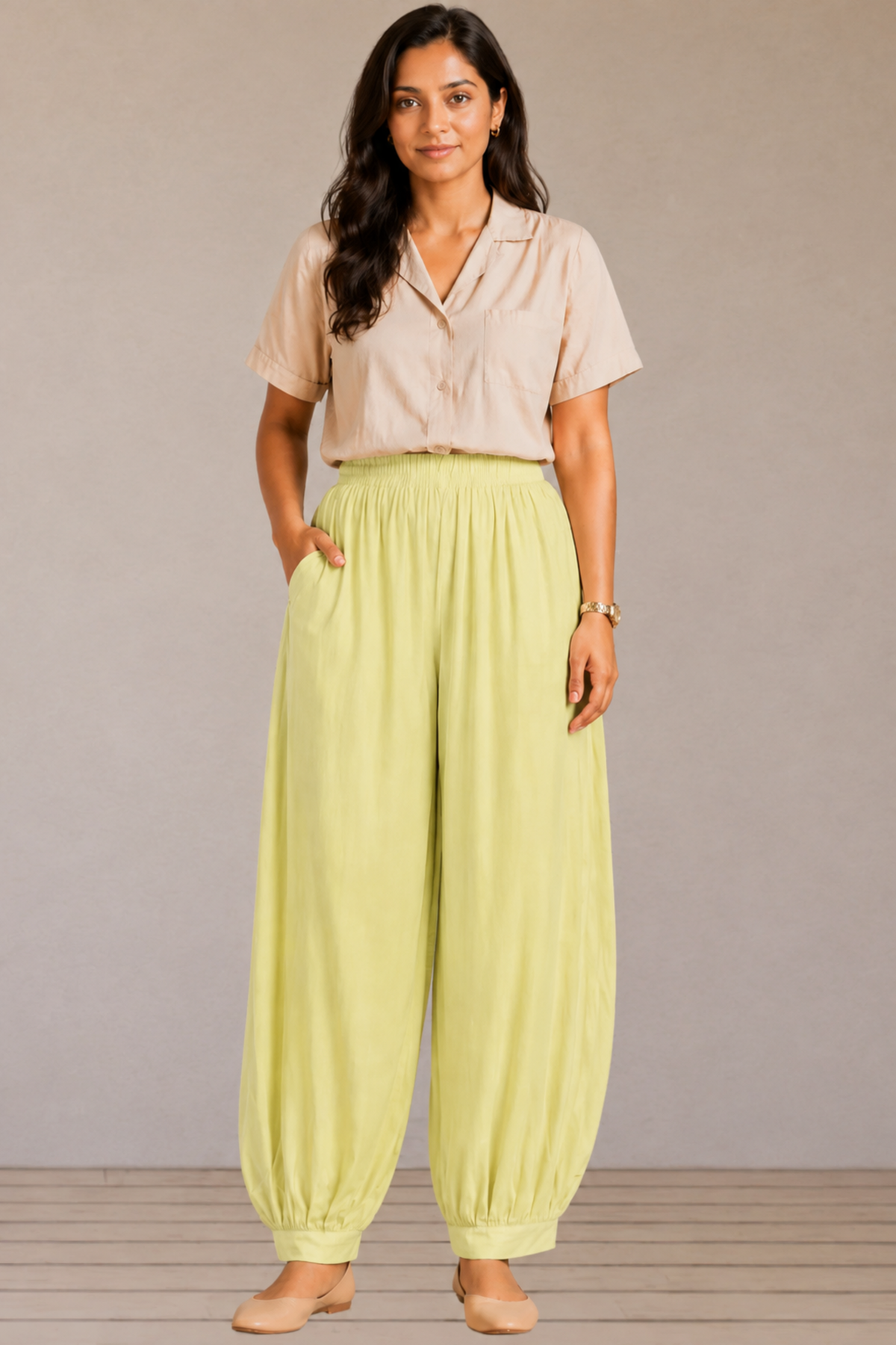 Lemon Rayon Afghani Pants