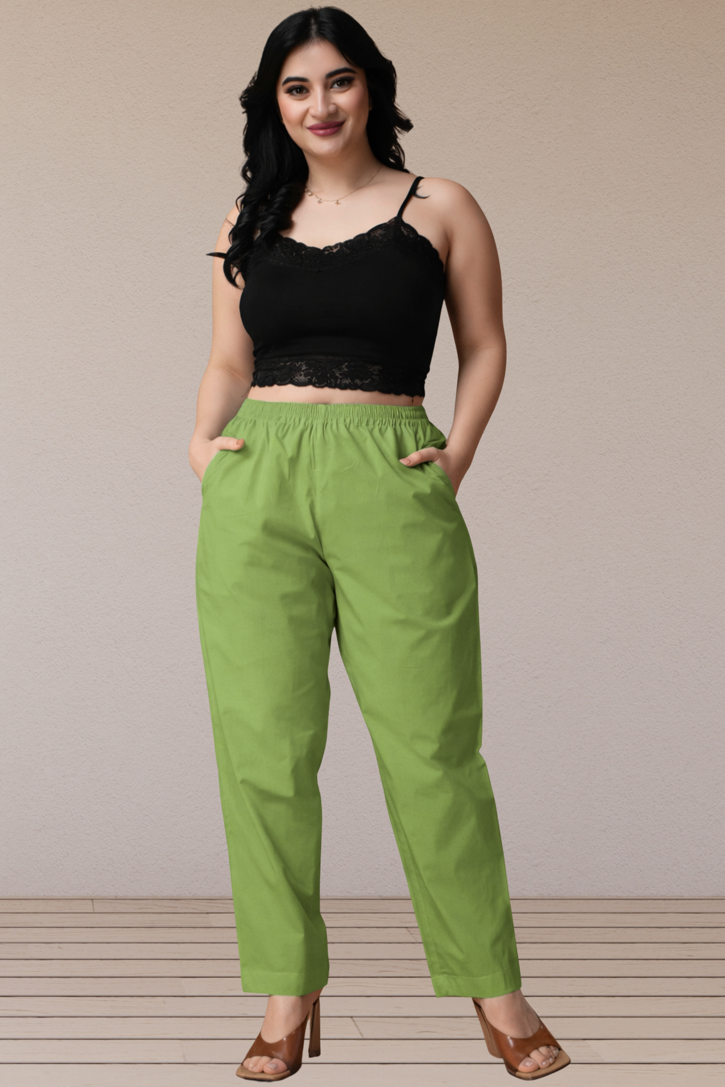 Light Green Cotton Kurti Pant