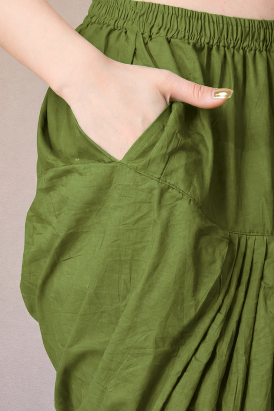 Mehandi Green Cotton Patiala Salwar