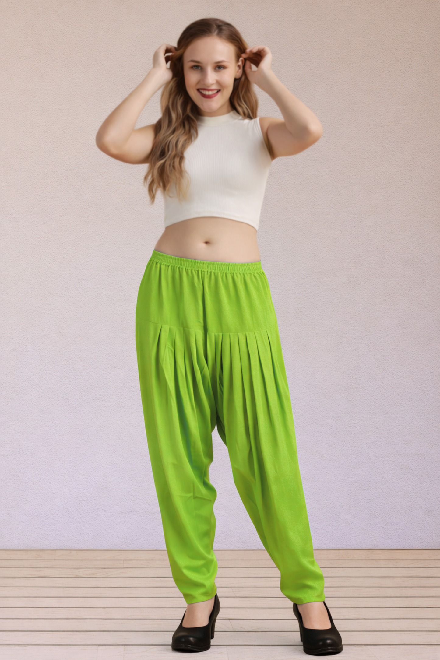 Light Green Rayon Easy Fit Salwar