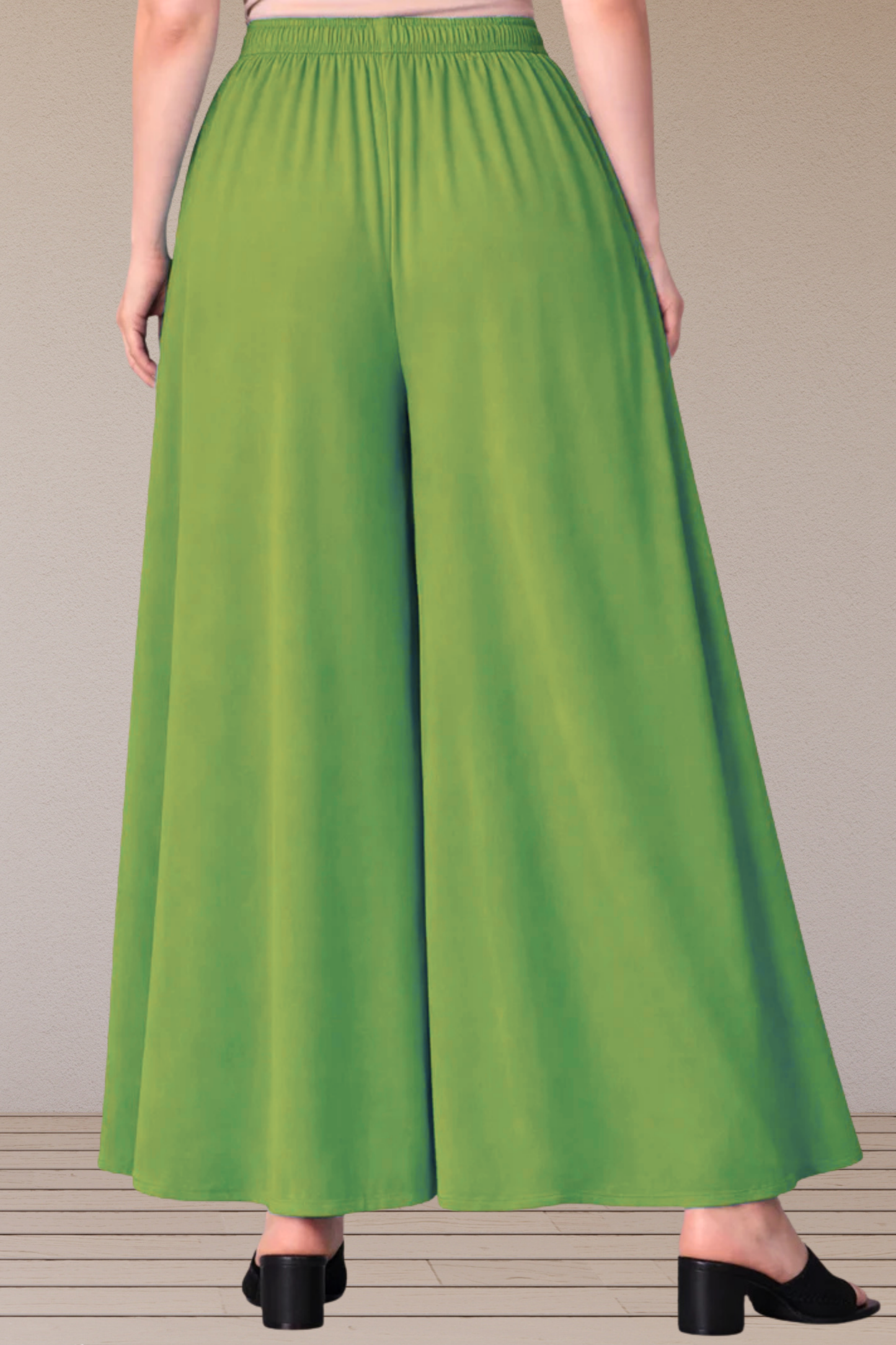 Light Green Rayon Belted Skirt Palazzo