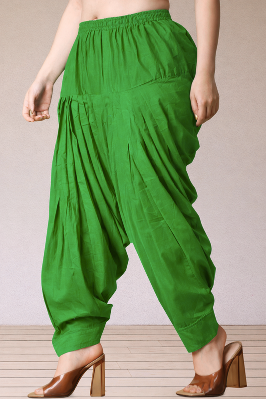 Light Green Cotton Patiala Salwar