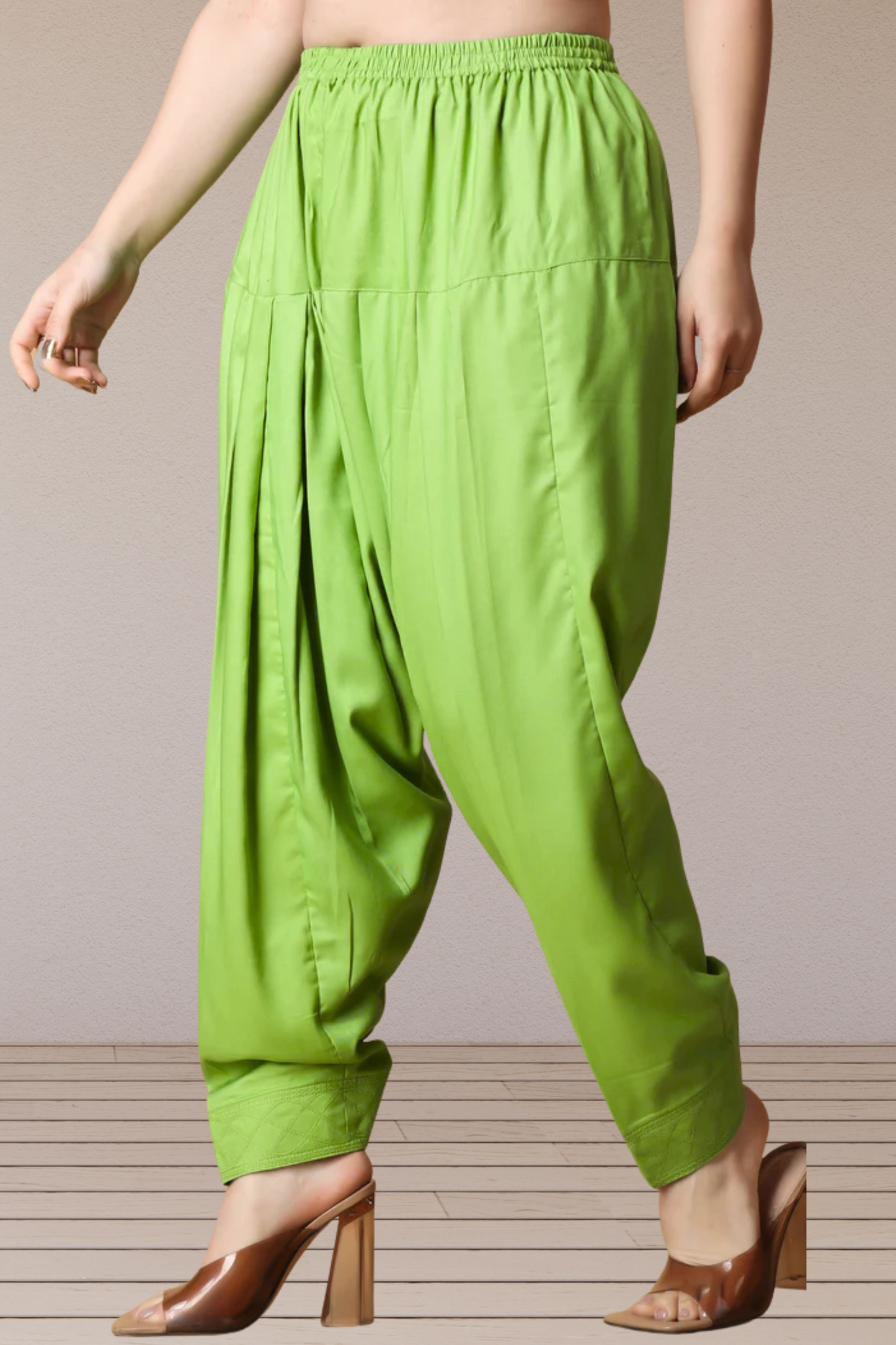 Light Green Rayon Pleated Salwar