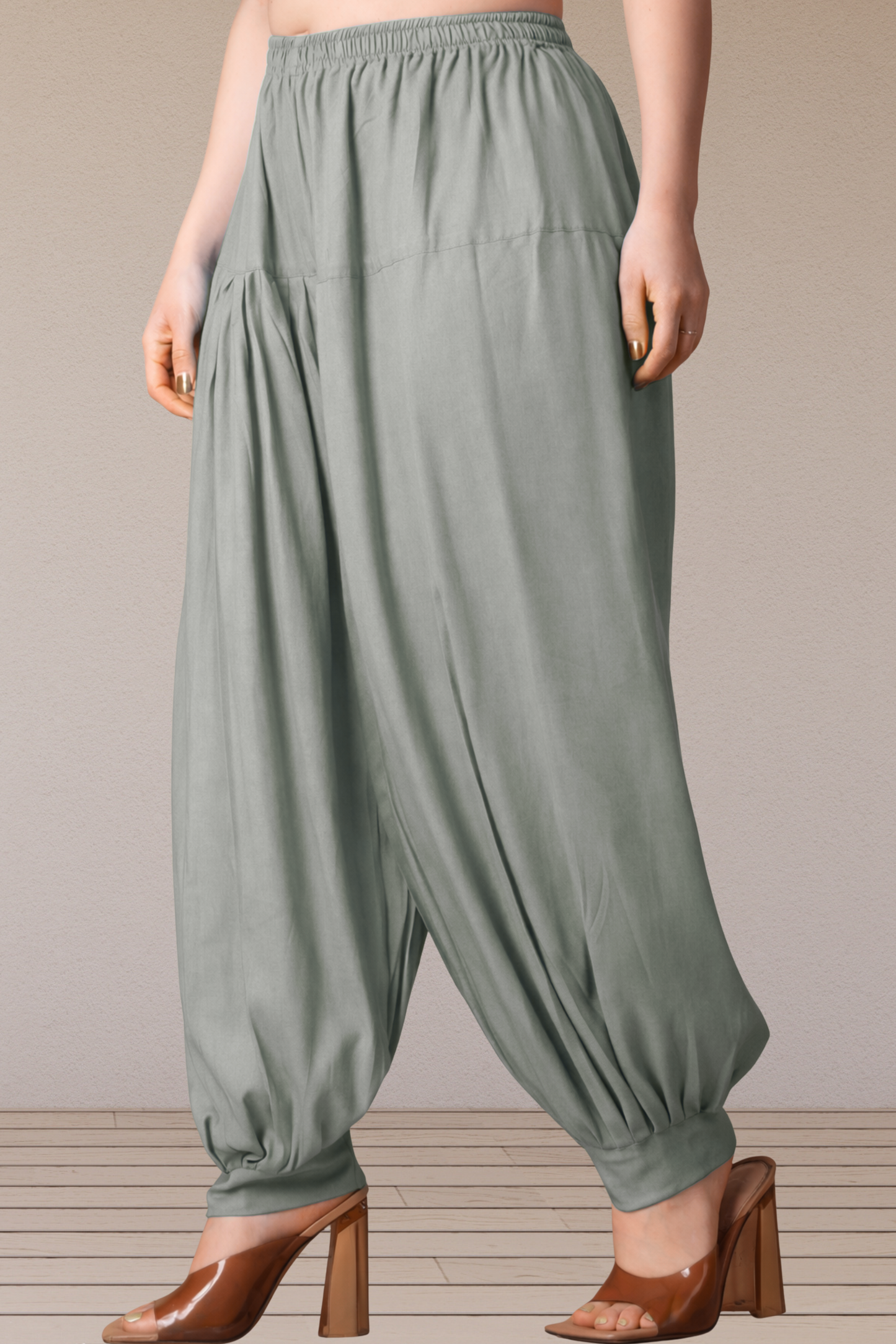 Light Grey Rayon Afghani Salwar