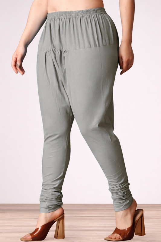Light Grey Rayon Churidar Pants