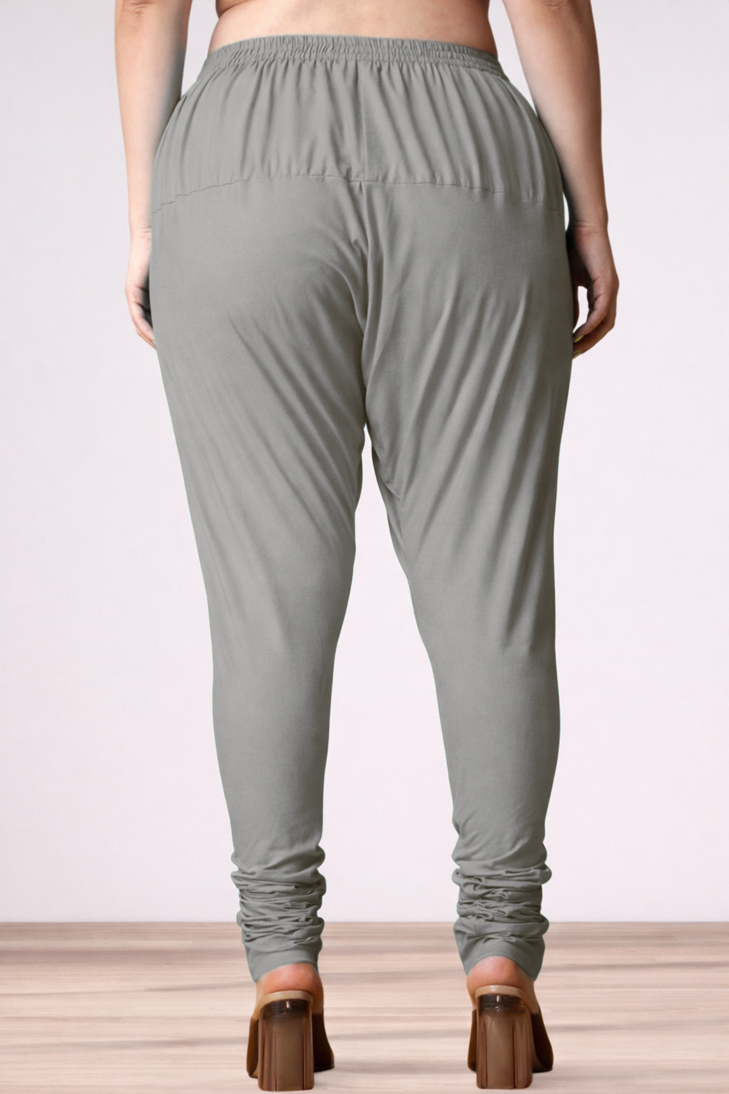 Light Grey Rayon Churidar Pants