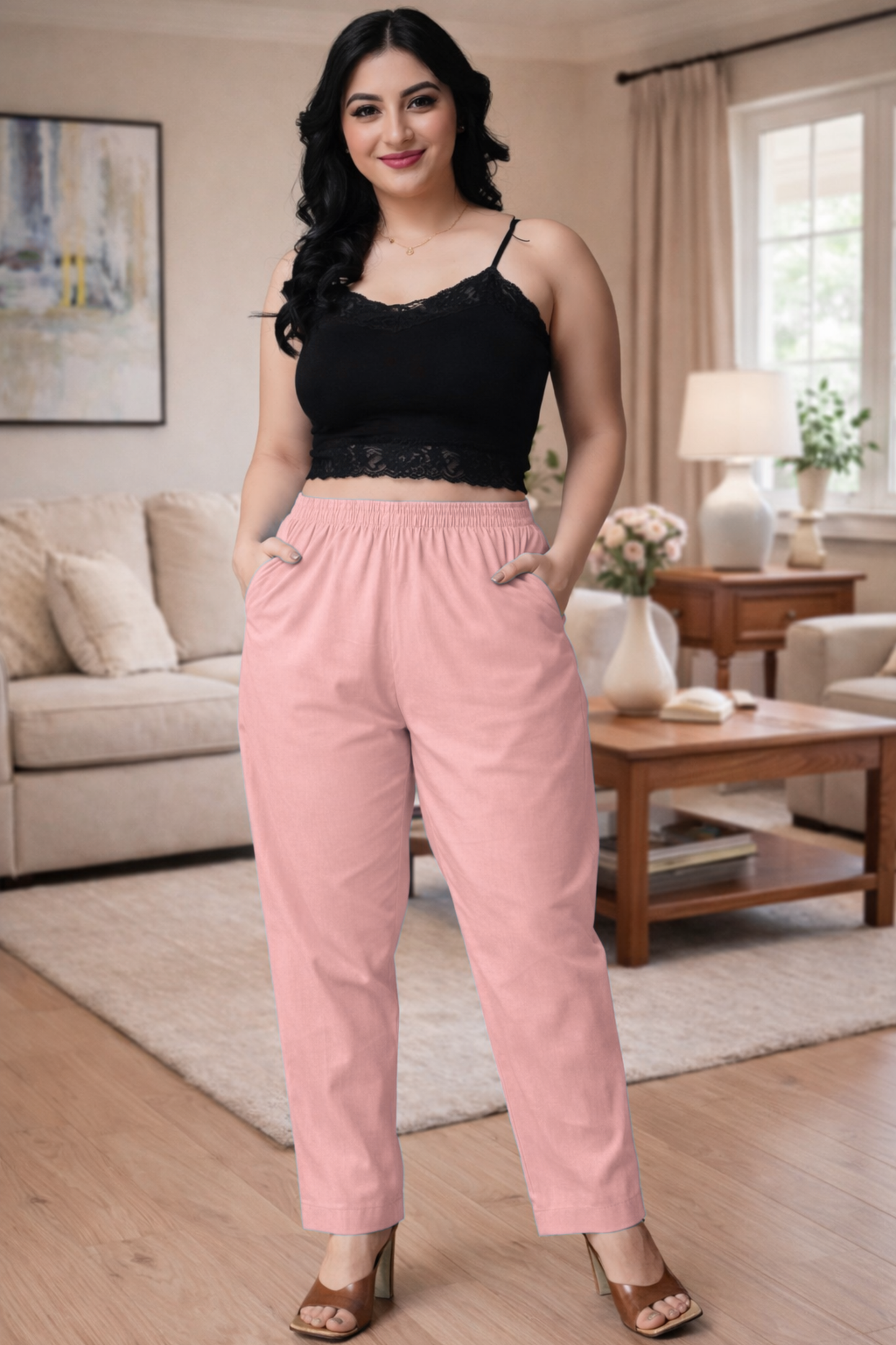 Light Onion Cotton Kurti Pant