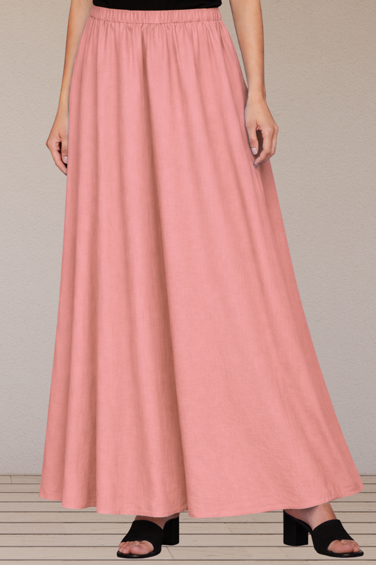 Light Onion Rayon Long Skirt