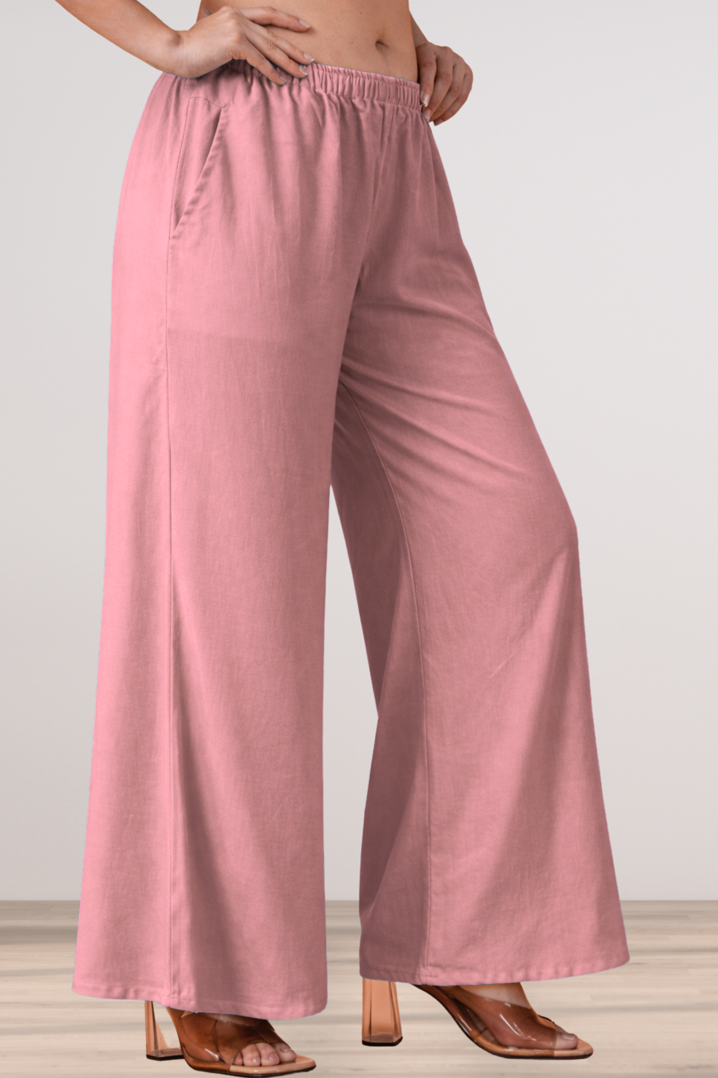 Light Onion Rayon Loose Palazzo