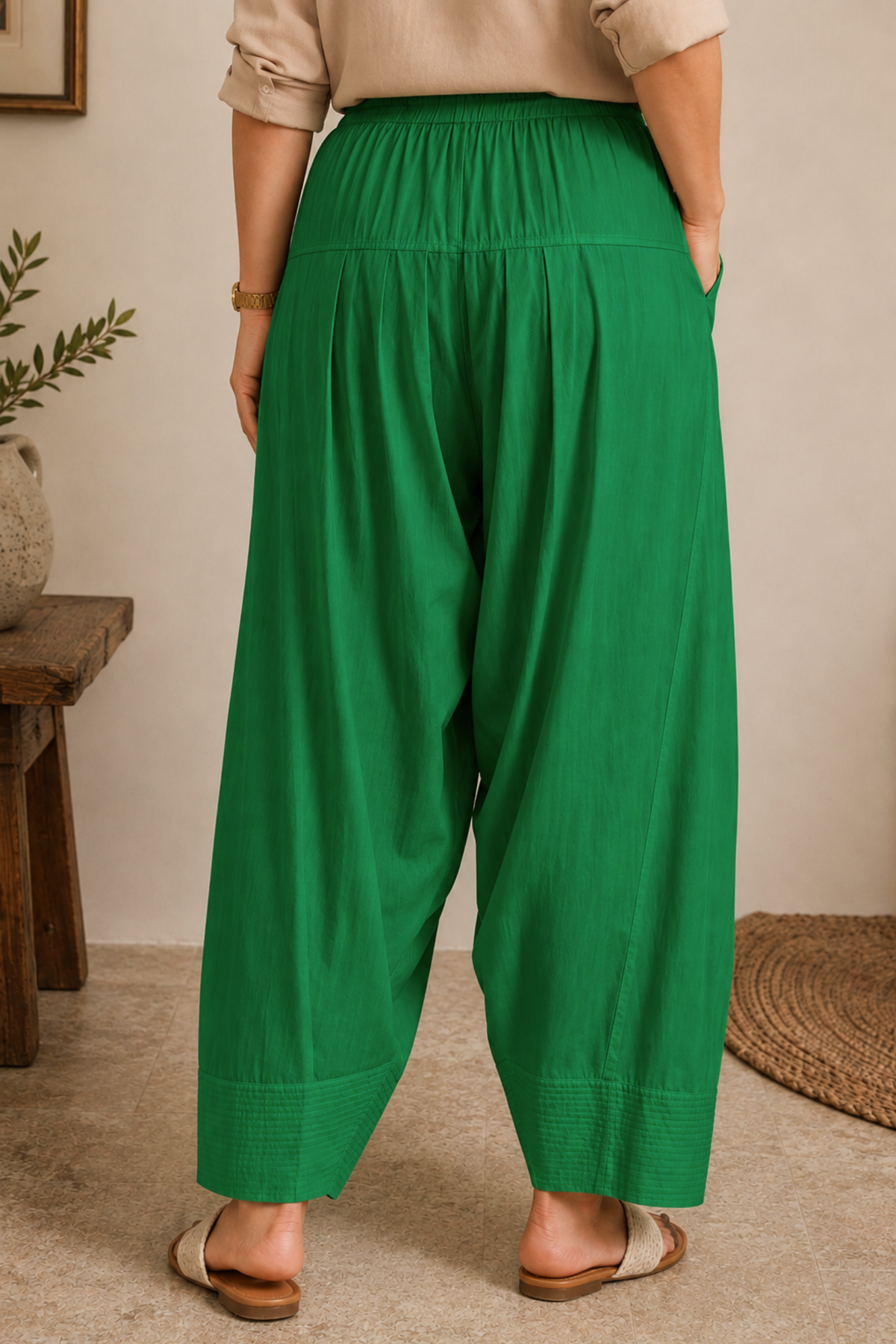 Light Green Cotton Farshi Salwar