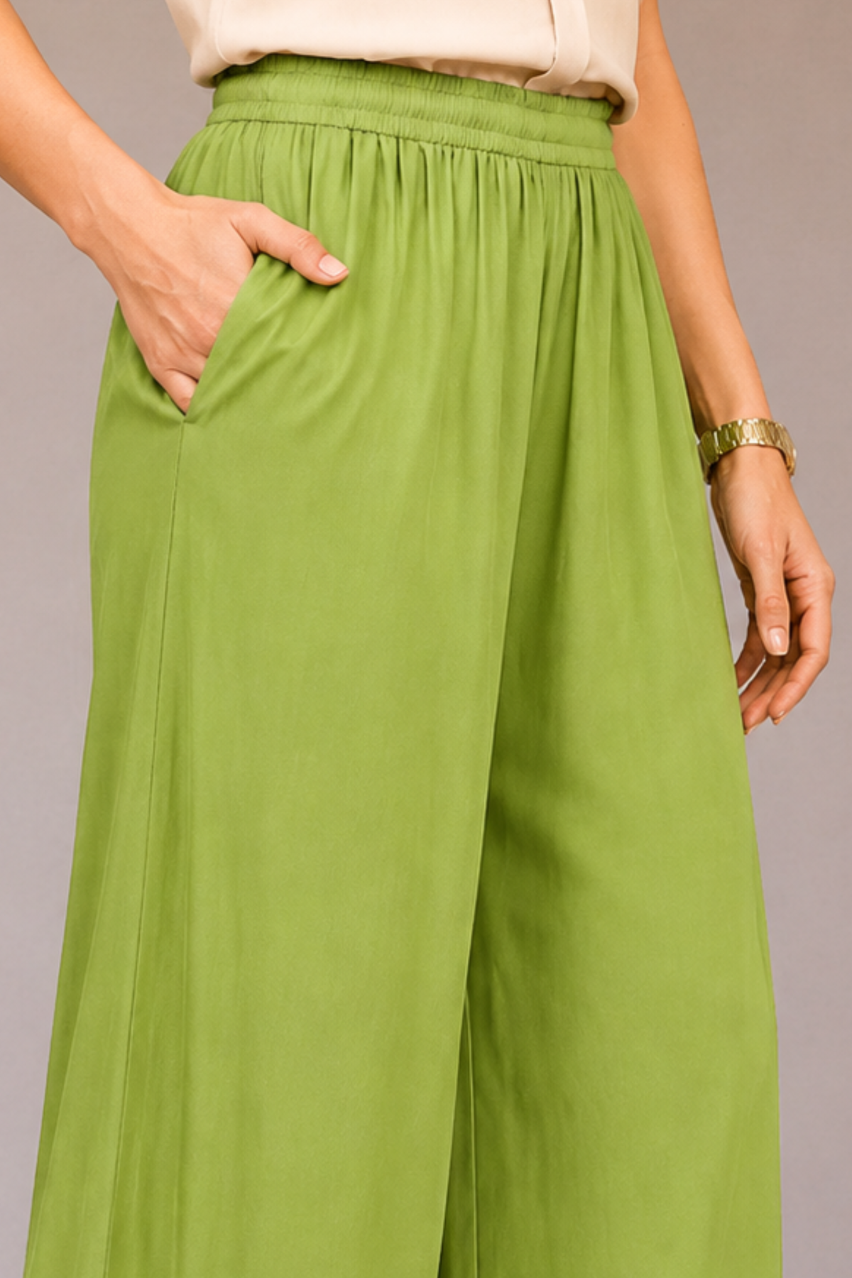 Light Green Flared Palazzo Pant