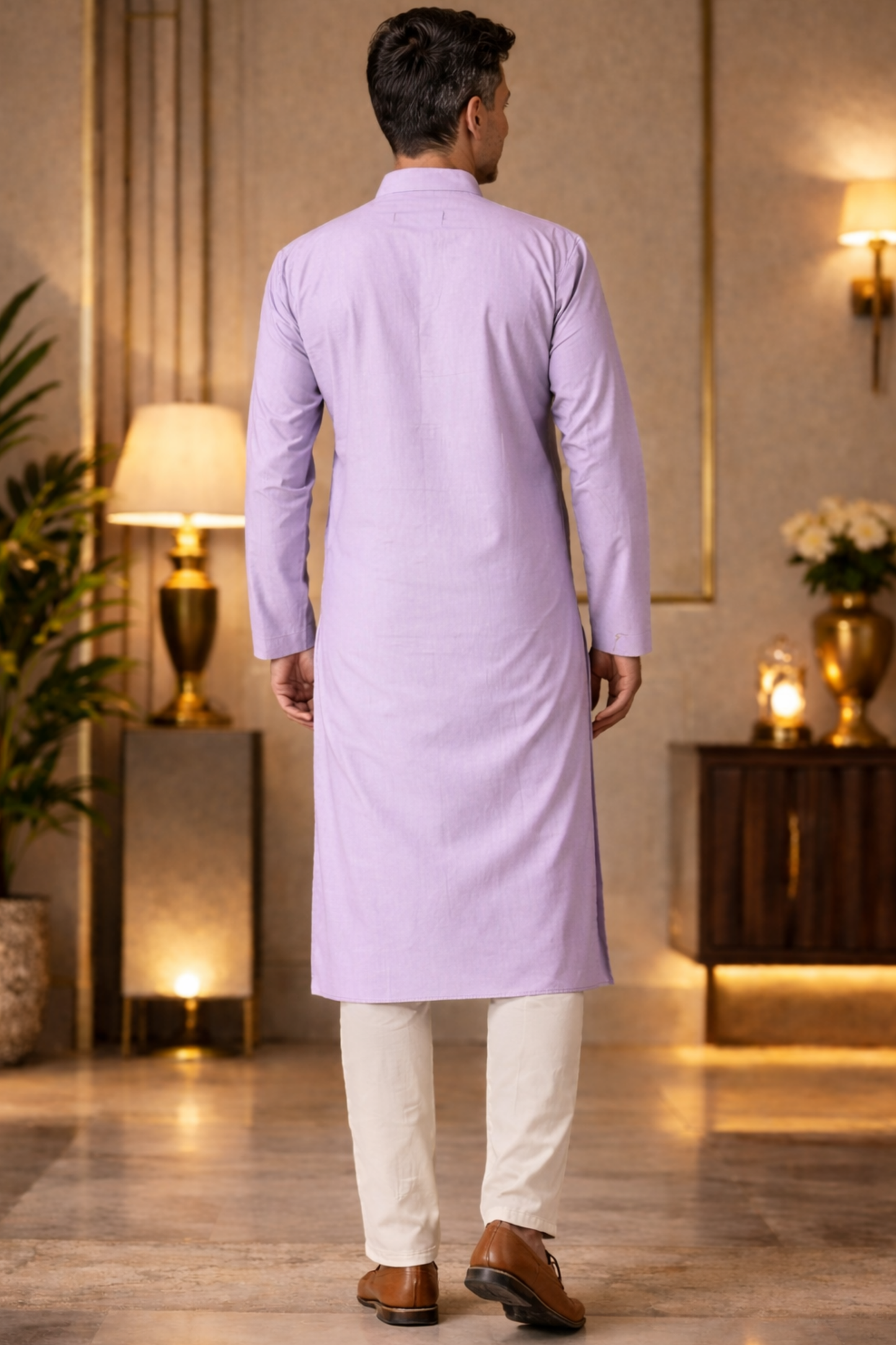 Lilac Lustre Cotton Kurta Pajama