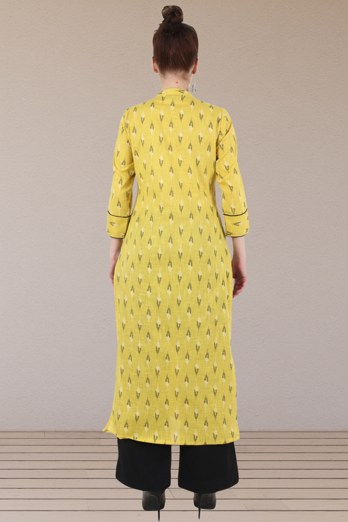 Lime Ikat Cotton Kurta