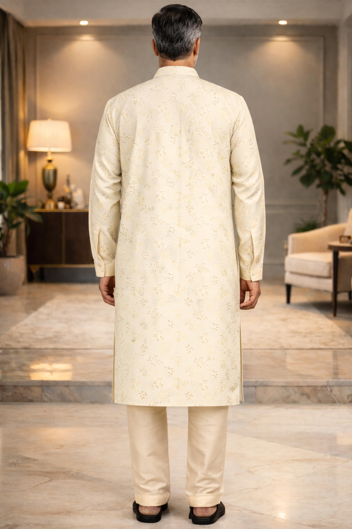 Lime Printed Modal Kurta